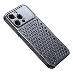 For iPhone 15 Pro Max Case Aluminum Alloy+TPU Honeycomb Heat Dissipation Phone Cover