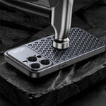 For iPhone 15 Pro Max Case Aluminum Alloy+TPU Honeycomb Heat Dissipation Phone Cover