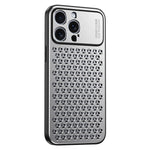 For iPhone 15 Pro Max Case Aluminum Alloy+TPU Honeycomb Heat Dissipation Phone Cover