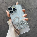 For iPhone 12 Pro Max Case Feather Yarn Texture Quicksand Swan TPU Phone Cover with Glass Lens Film