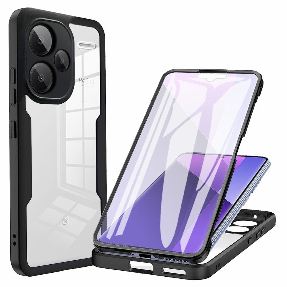For Xiaomi Redmi Note 13 Pro+ 5G Case Acrylic + TPU Clear Phone Cover with PET Screen Film