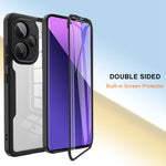 For Xiaomi Redmi Note 13 Pro+ 5G Case Acrylic + TPU Clear Phone Cover with PET Screen Film