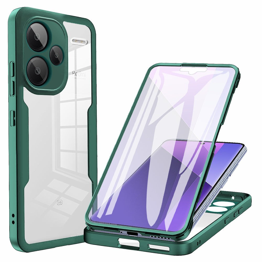 For Xiaomi Redmi Note 13 Pro+ 5G Case Acrylic + TPU Clear Phone Cover with PET Screen Film