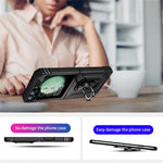For Samsung Galaxy Z Flip7 FE 5G / Z Flip6 5G Case TPU+PC Phone Cover with Ring Kickstand Drop Protection