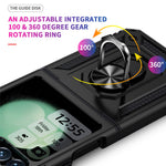 For Samsung Galaxy Z Flip7 FE 5G / Z Flip6 5G Case TPU+PC Phone Cover with Ring Kickstand Drop Protection