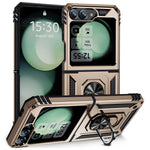 For Samsung Galaxy Z Flip7 FE 5G / Z Flip6 5G Case TPU+PC Phone Cover with Ring Kickstand Drop Protection