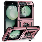 For Samsung Galaxy Z Flip7 FE 5G / Z Flip6 5G Case TPU+PC Phone Cover with Ring Kickstand Drop Protection