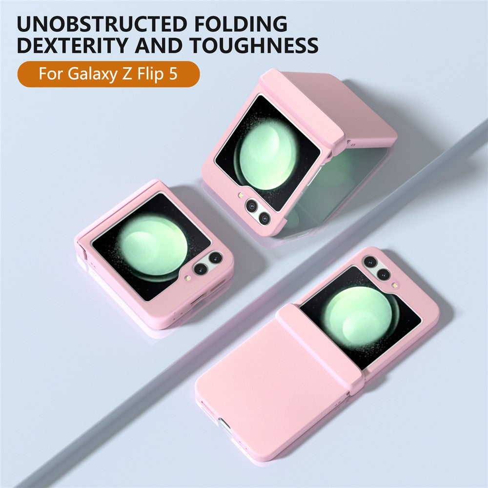 For Samsung Galaxy Z Flip5 5G Case Leather + PC Slim Phone Cover Hinge Protection
