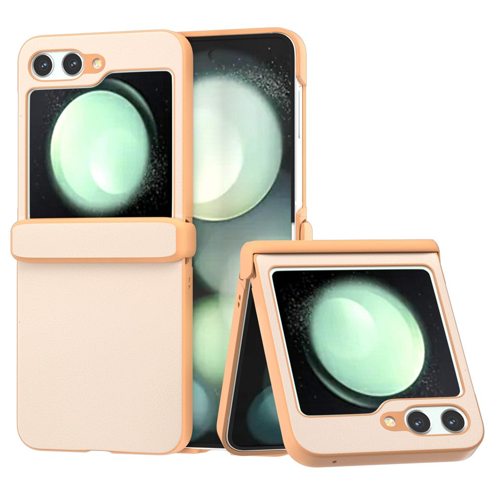 For Samsung Galaxy Z Flip5 5G Case Leather + PC Slim Phone Cover Hinge Protection