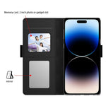 Til iPhone 16 Pro Max Etui PU Læder Kortplads Spejl Folio Telefoncover