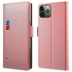 Til iPhone 16 Pro Max Etui PU Læder Kortplads Spejl Folio Telefoncover