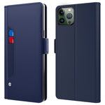 Til iPhone 16 Pro Max Etui PU Læder Kortplads Spejl Folio Telefoncover