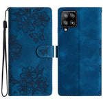 For Samsung Galaxy A22 4G (EU Version) Case Sakura Butterfly Imprint Leather Wallet Phone Cover