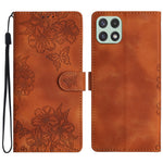 Til Samsung Galaxy A22 5G (EU Version) Etui Sakura Sommerfuglemønster Anti-ridse Læder Telefoncover
