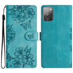For Samsung Galaxy S20 FE / S20 FE 5G / S20 FE 2022 / S20 Lite Case Sakura Butterfly Imprint Leather Wallet Phone Cover