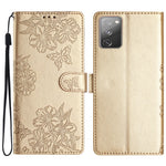 For Samsung Galaxy S20 FE / S20 FE 5G / S20 FE 2022 / S20 Lite Case Sakura Butterfly Imprint Leather Wallet Phone Cover