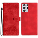 For Samsung Galaxy S21 Ultra 5G Phone Shell PU Leather Imprinted Pattern Wallet Phone Cover