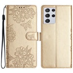 For Samsung Galaxy S21 Ultra 5G Phone Shell PU Leather Imprinted Pattern Wallet Phone Cover