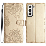 Samsung Galaxy S21 5G / 4G mobilfodral Sakura Fjärilspräglat PU-lädermobilfodral
