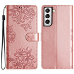 Samsung Galaxy S21 5G / 4G mobilfodral Sakura Fjärilspräglat PU-lädermobilfodral