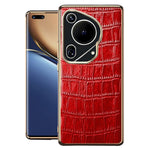 For Huawei Pura 70 Ultra Case Crocodile Texture Anti-Fall Genuine Cow Leather+TPU Phone Cover