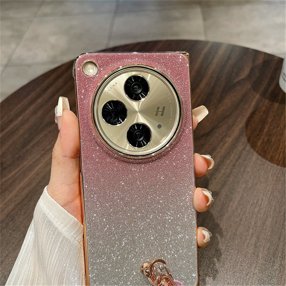 For Oppo Find N3 5G Case Hard PC Glitter Bling Protective Phone Cover with Strap