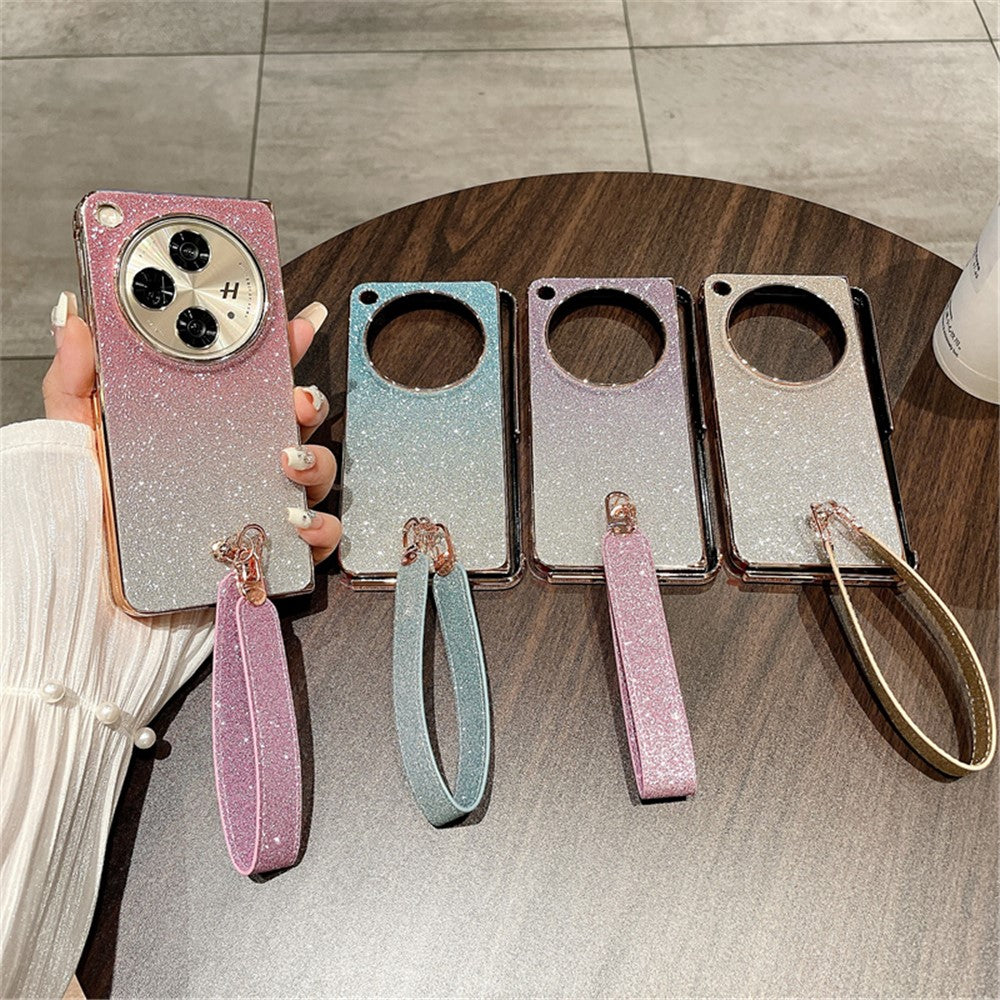 For Oppo Find N3 5G Case Hard PC Glitter Bling Protective Phone Cover with Strap