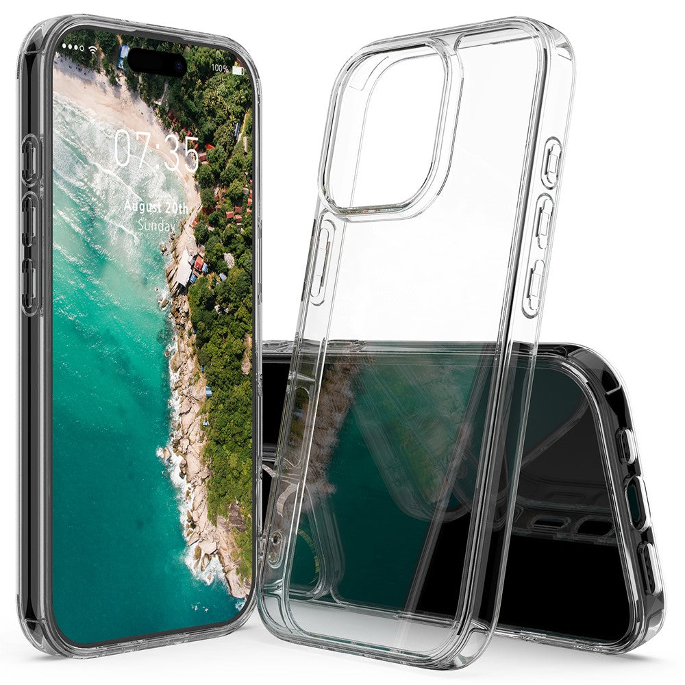 iPhone 16 Pro-skal i akryl + TPU, reptåligt, genomskinligt bakstycke