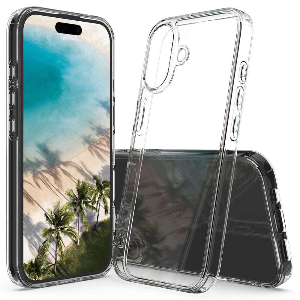 iPhone 16-skal, genomskinligt, stötsäkert akryl + TPU-mobilskal