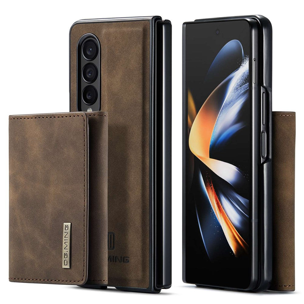 DG.MING M1-serien mobilcover til Samsung Galaxy Z Fold4 5G, aftageligt 2-i-1-mobilcover i pungdesign, slidstærkt mobilcover