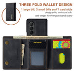 DG.MING M1 Series Phone Case for Samsung Galaxy Z Fold3 5G Detachable 2-in-1 Wallet Phone Case Anti-Drop Cell Phone Case
