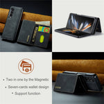 DG.MING M1 Series Phone Case for Samsung Galaxy Z Fold3 5G Detachable 2-in-1 Wallet Phone Case Anti-Drop Cell Phone Case