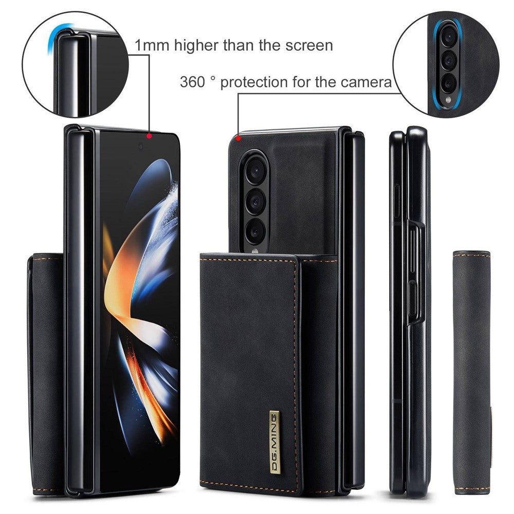 DG.MING M1 Series Phone Case for Samsung Galaxy Z Fold3 5G Detachable 2-in-1 Wallet Phone Case Anti-Drop Cell Phone Case