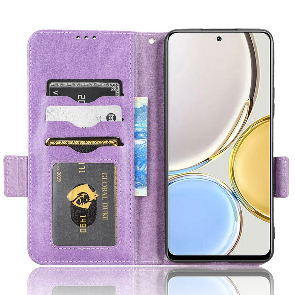 Til Honor X9 5G / X30 5G / Magic4 Lite 5G Præget Trekantmønster PU Læder Magnetisk Flip Cover Stativ Håndrem Pung Etui