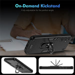 For Samsung Galaxy M55 5G Case PC+TPU Phone Cover with Rotation Ring Grip