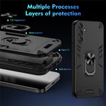 For Samsung Galaxy M55 5G Case PC+TPU Phone Cover with Rotation Ring Grip