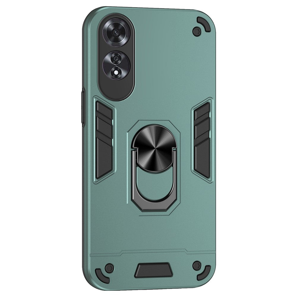For Oppo A60 4G Case PC+TPU Anti-Scratch Phone Shell with Finger Ring Kickstand