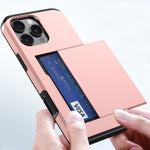 For iPhone 16 Pro Case Hidden Card Holder TPU + PC Phone Cover