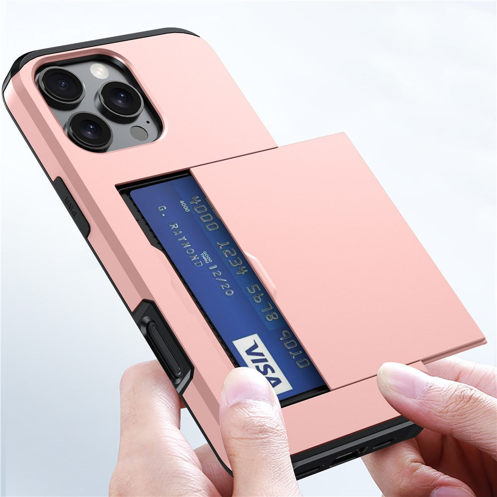 For iPhone 16 Pro Case Hidden Card Holder TPU + PC Phone Cover