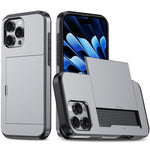 For iPhone 16 Pro Case Hidden Card Holder TPU + PC Phone Cover