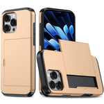 For iPhone 16 Pro Case Hidden Card Holder TPU + PC Phone Cover