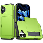 For iPhone 16 Case Dual Layer TPU + PC Phone Cover with Sliding Card Slot