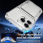 For iPhone 16 Pro Max Clear Case PC+TPU Phone Cover Card Holder Kickstand