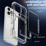For iPhone 16 Pro Max Clear Case PC+TPU Phone Cover Card Holder Kickstand