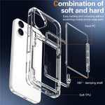 For iPhone 16 Case PC+TPU Phone Cover with Flip Kickstand Card Holder