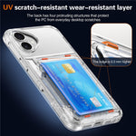 For iPhone 16 Case PC+TPU Phone Cover with Flip Kickstand Card Holder