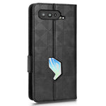 Til Asus ROG Phone 5 Fuld beskyttelse Trekantmønster Imprægneret stativ PU-lædercover Flip Wallet Etui med rem