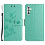 For Samsung Galaxy S24 FE Case Leather Phone Cover Butterfly Flower Pattern