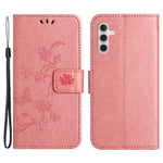 For Samsung Galaxy S24 FE Case Leather Phone Cover Butterfly Flower Pattern
