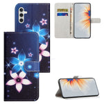 Samsung Galaxy S24 FE-skal Läderfodral med korsmönster och tryck